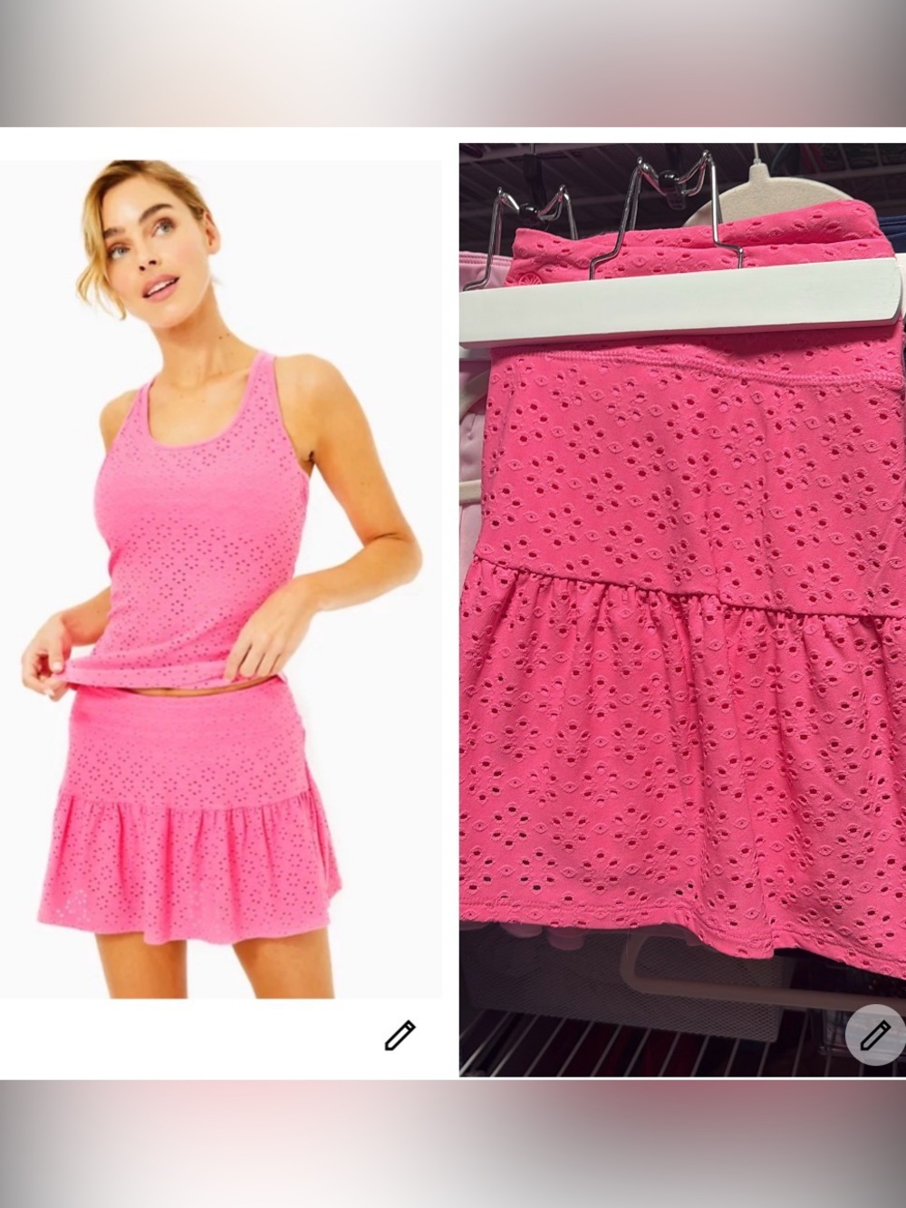 Lilly Pulitzer Luxletic Pink Eyelet  Skort